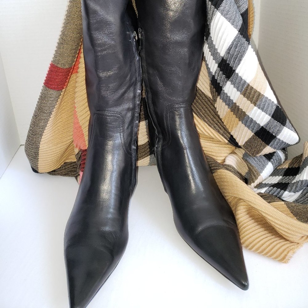 black kid leather boots